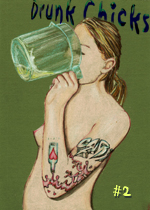 girl with a pitcher of beer almost drunk